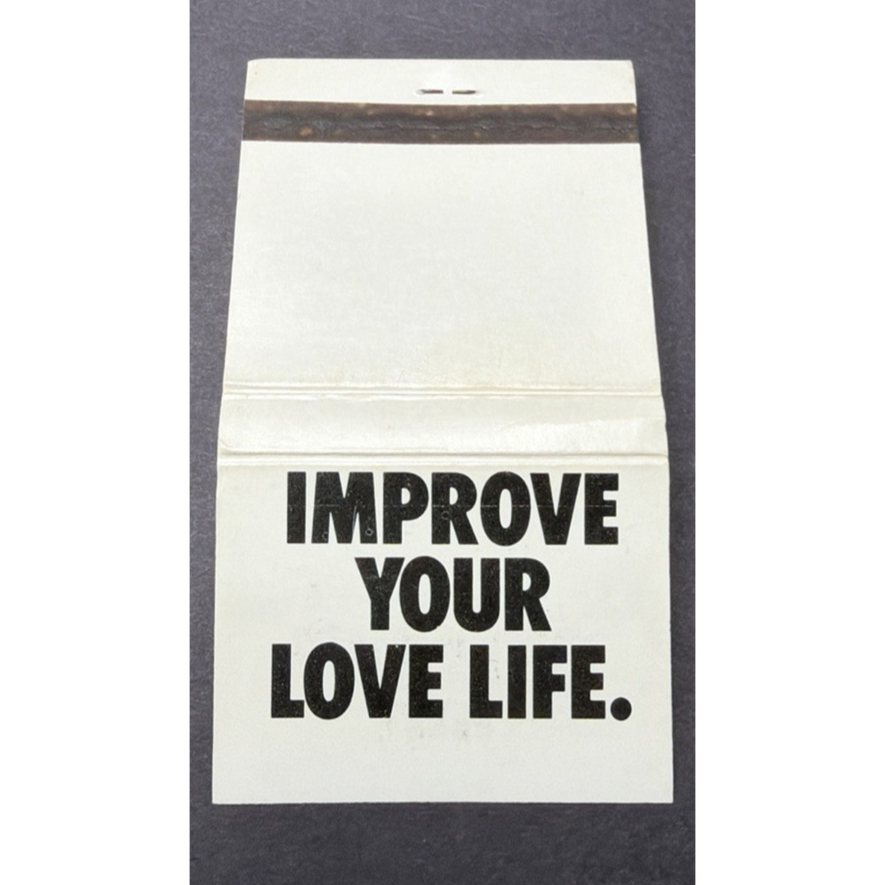 Vintage American Cancer Society Matchbook Improve Your Love Life Full